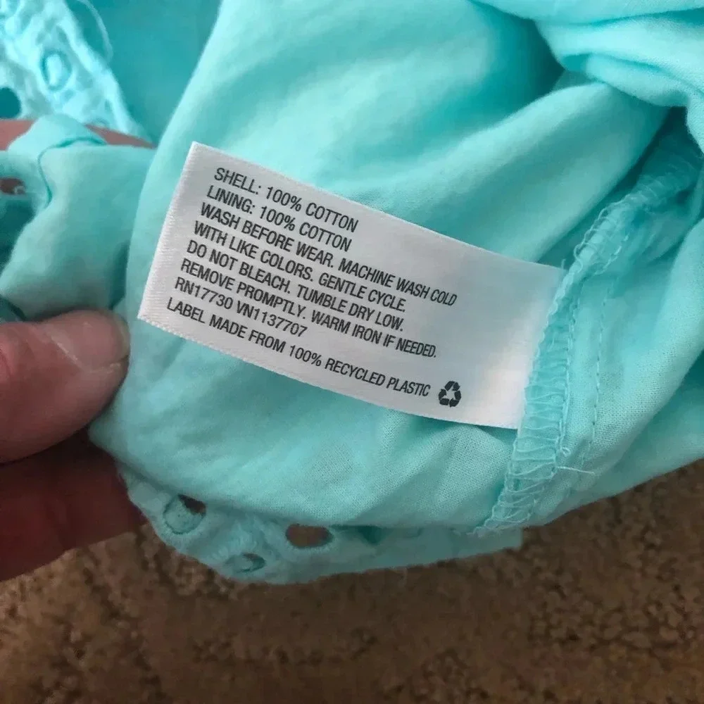 Cherokee girls aqua sundress dress 5t eyelet